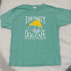 Salty dog teal tee shirt. Youth small (6-8)